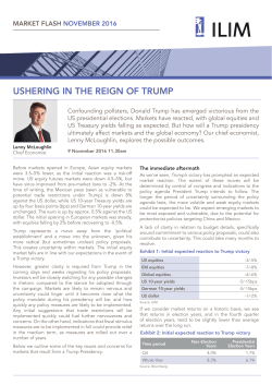 USHERING IN THE REIGN OF TRUMP