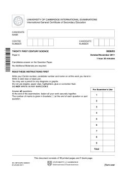 UNIVERSITY OF CAMBRIDGE INTERNATIONAL EXAMINATIONS