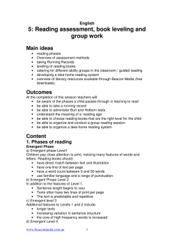 5: Reading assessment, book leveling and group