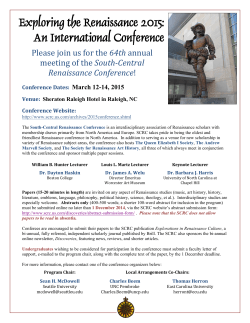 Exploring the Renaissance 2015: An International Conference
