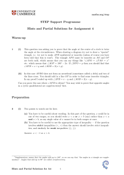 Hints and partial solutions for Assignment 4
