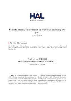 Climate-human-environment interactions: resolving our past