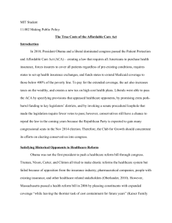 The True Costs of the Affordable Care Act