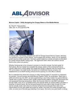 Monroe Capital &ndash; Deftly Navigating the Choppy Waters of the Middle