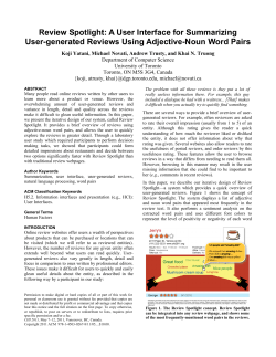 Review Spotlight: A User Interface for Summarizing User