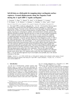 InSAR data as a field guide for mapping minor earthquake surface