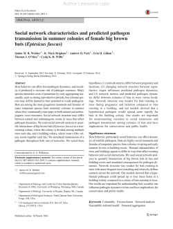 Social network characteristics and predicted pathogen transmission