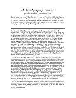 De Re Rustica (Management of a Roman estate) by Columella