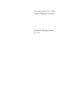 Criminal Justice Act 1993 - Insider Dealing Provisions
