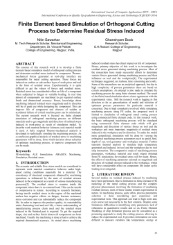 Finite Element based Simulation of Orthogonal Cutting Process to
