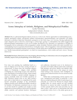 Icons: Interplay of Artistic, Religious, and Metaphysical