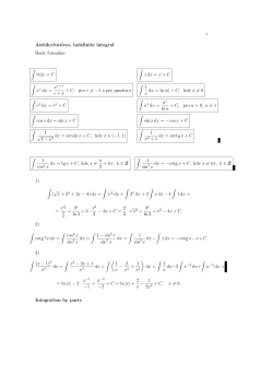 S3. integration by formulas and by parts