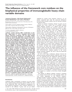 The influence of the framework core residues on the biophysical