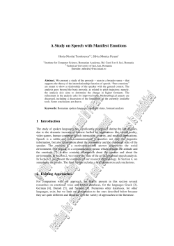 A Study on Speech with Manifest Emotions