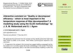 Interactive comment on &ldquo;Quality or decomposer efficiency &ndash; which is