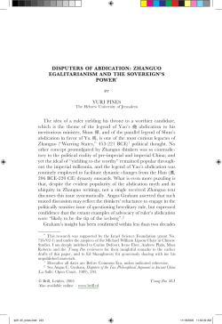 DISPUTERS OF ABDICATION - The Louis Frieberg Center for East