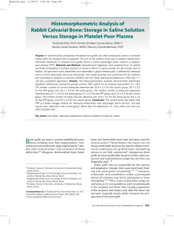 Histomorphometric Analysis of Rabbit Calvarial Bone: Storage in