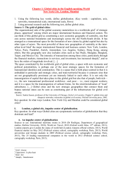 Chapter 1: Global cities in the English