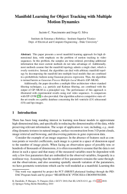 Manifold Learning for Object Tracking with Multiple Motion Dynamics