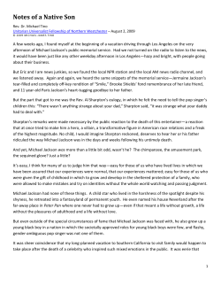 August 2, 2009 Notes of a Native Son