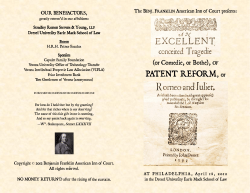April 2012 Patent Reform Playbill