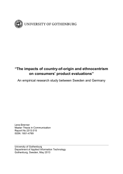 The impacts of country-of-origin and ethnocentrism on