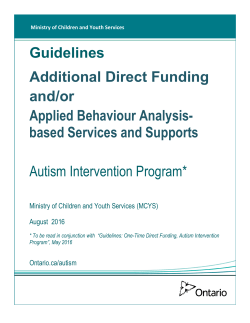Guidelines for Additional Direct Funding and/or Applied Behaviour
