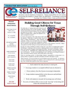 Building Good Citizens for Texas Through Self-Reliance