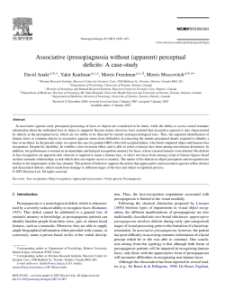 Associative (prosop)agnosia without