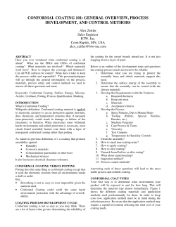 conformal coating 101: general overview, process