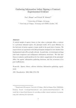Gathering Information before Signing a Contract: Experimental
