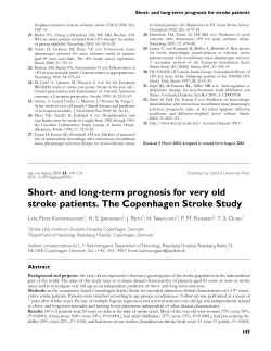 Short- and long-term prognosis for very old stroke