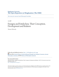 Energeia and Entelecheia: Their Conception