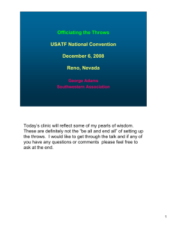 Officiating the Throws USATF National Convention December 6