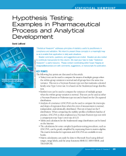 Hypothesis Testing: Examples in Pharmaceutical