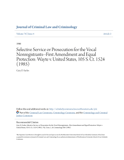 Selective Service or Prosecution for the Vocal Nonregistrants-