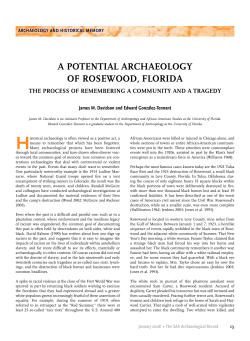 A Potential Archaeology of Rosewood, Florida