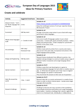 European Day of Languages 2015 Ideas for Primary Teachers