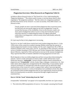 Plagiarism Overview: What Research on Plagiarism Tells Us