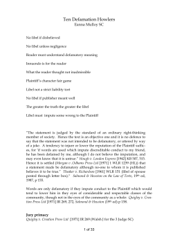 Ten Defamation Howlers