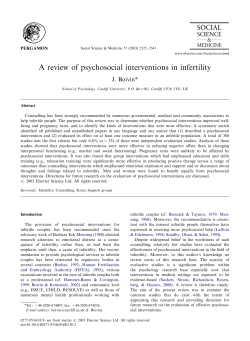A review of psychosocial interventions in infertility