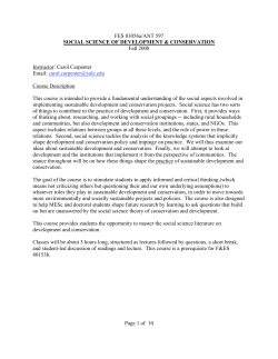 Social Science of Development and Conservation