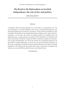 The Road to the Referendum on Scottish Independence: the role of