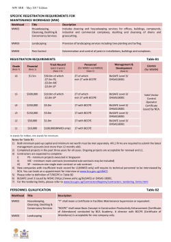 specific registration requirements for maintenance workhead