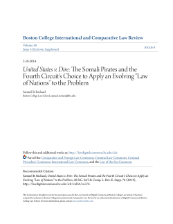 United States v. Dire: The Somali Pirates and the Fourth Circuit`s