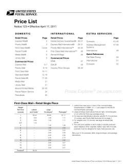 Price List - United Business Mail