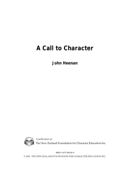 A Call to Character - Cambridge East School