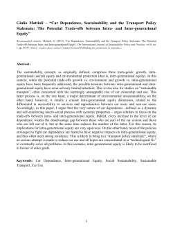 Giulio Mattioli &ndash; &ldquo;Car Dependence, Sustainability and the