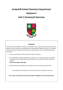 Jordanhill School Chemistry Department National 5 Unit 1