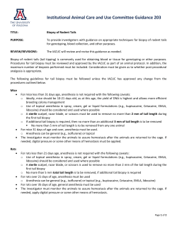 Biopsy of Rodent Tails - University of Arizona